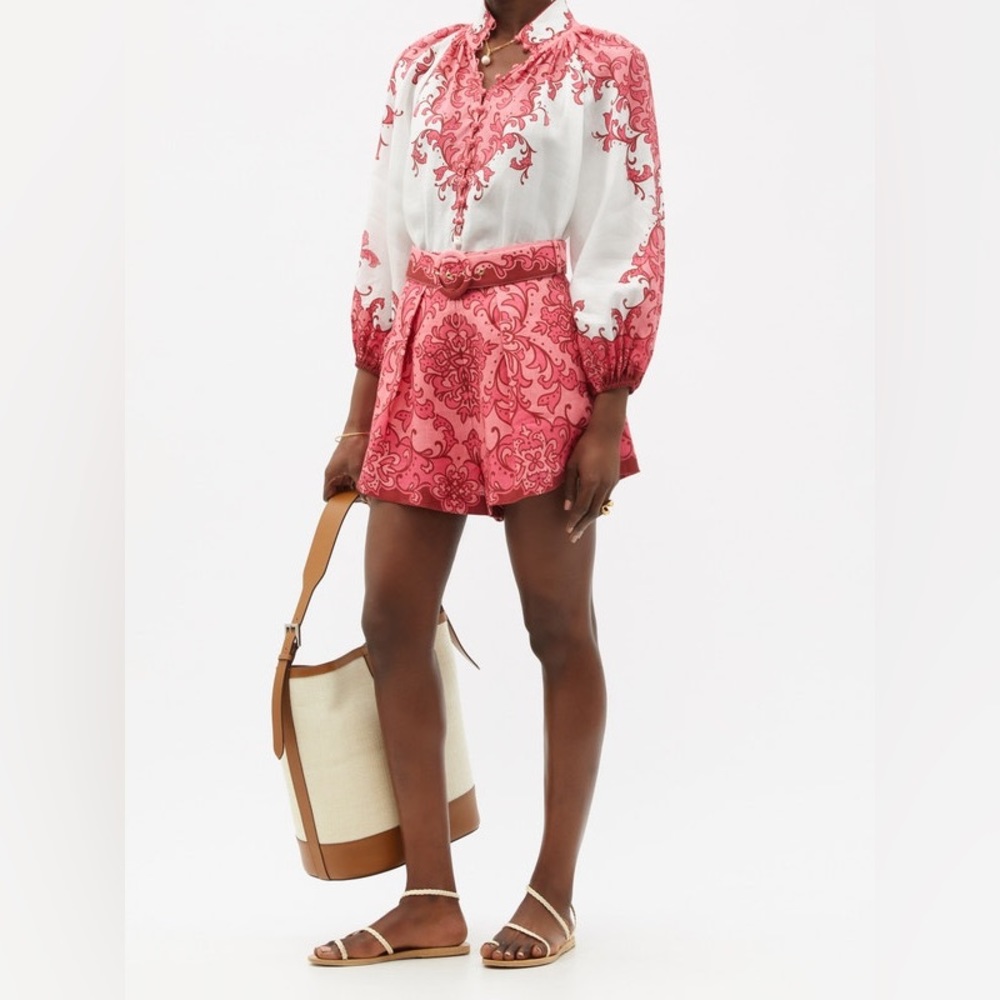 ZIMMERMANN Nina Billow Blouse in Watermelon Print Zimmermann Size 0 - Picture 9 of 10